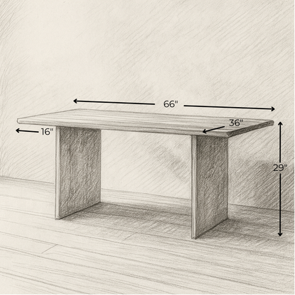 6 Person Dining Table in White Oak