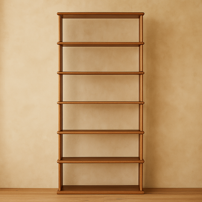 6 shelf bookcase in red oak