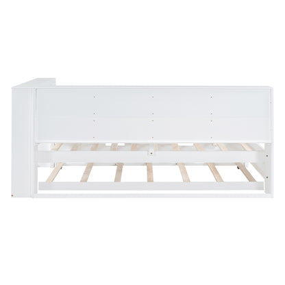 Twin Daybed with Storage Shelf White
