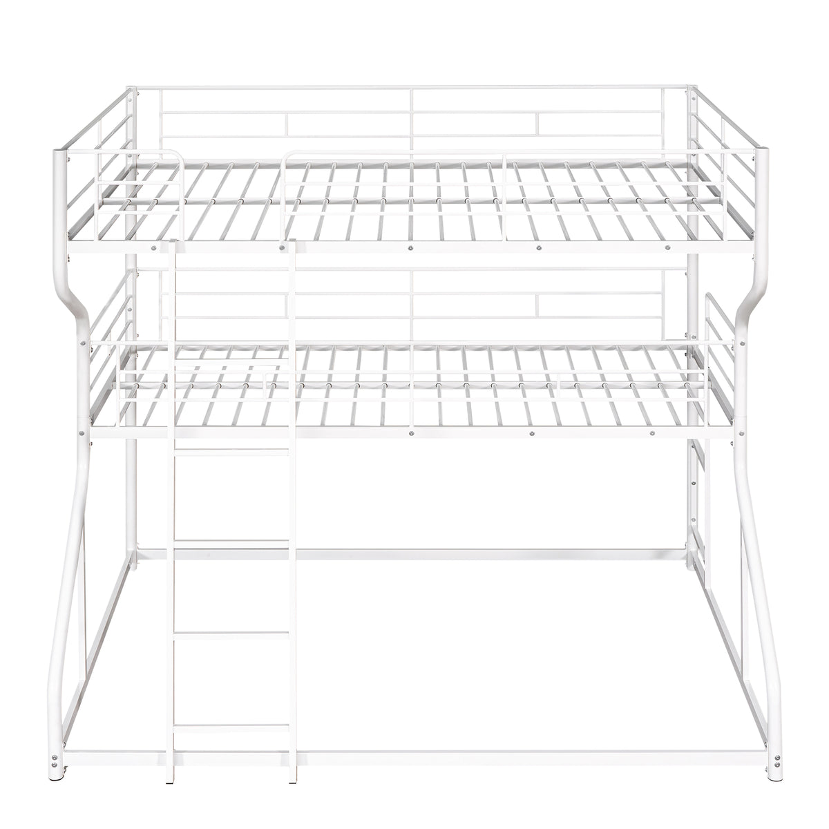White Triple Bunk Bed – 3-Tier Space-Saving Metal Frame for Kids & Teens