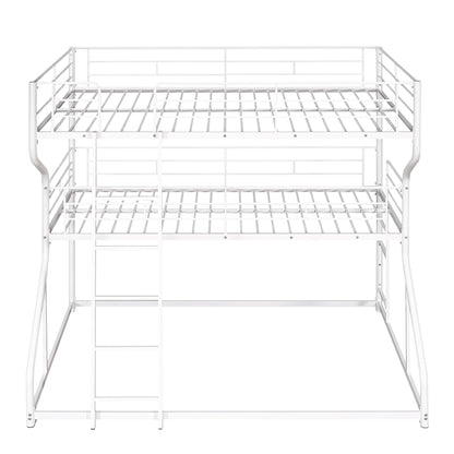 White Triple Bunk Bed – 3-Tier Space-Saving Metal Frame for Kids & Teens