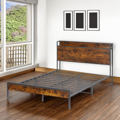 Upholstered Bed Frame with USB Charging Station