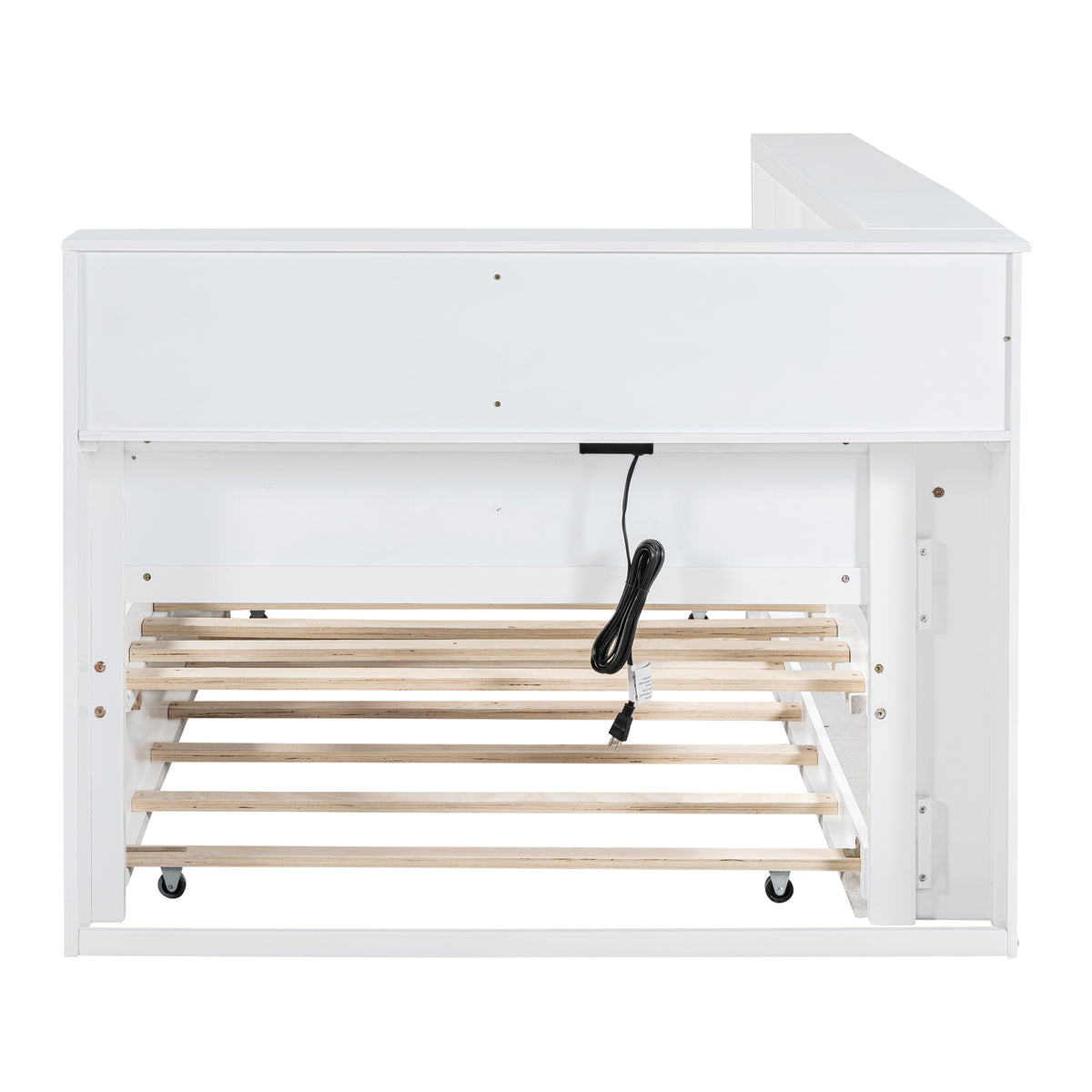 Twin Daybed with Storage Shelf White