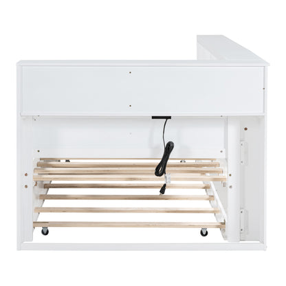 Twin Daybed with Storage Shelf White