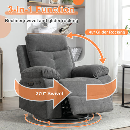 Electric Recliner Chair with LED Lighting Gray