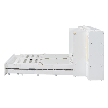 Murphy Wall Bed with Drawers White Finish