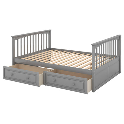 Convertible Full Bunk Bed with Drawers Gray