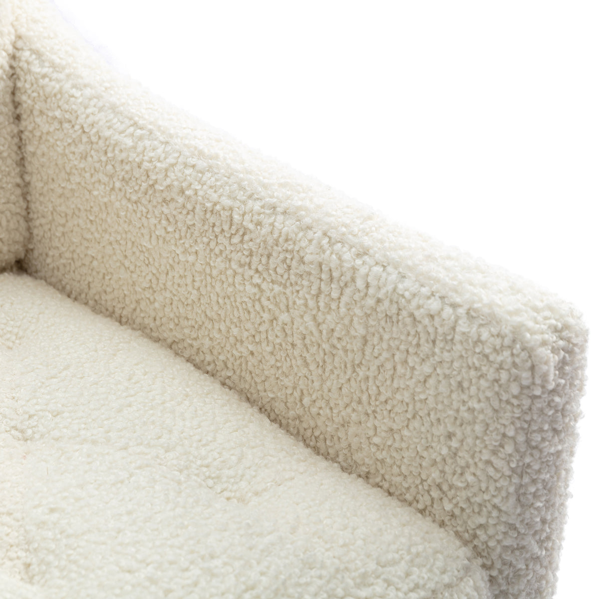 Teddy Armchair with Gold Legs – White