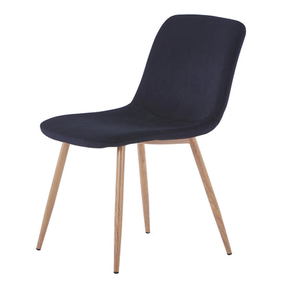 Set of 4 Black Dining Chairs Modern Design