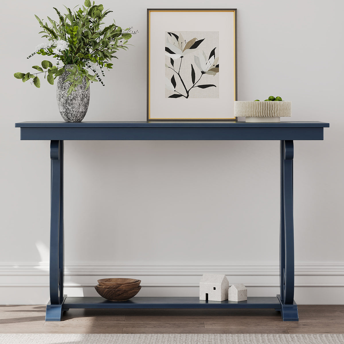 Rustic Console Table 48-Inch Navy Finish