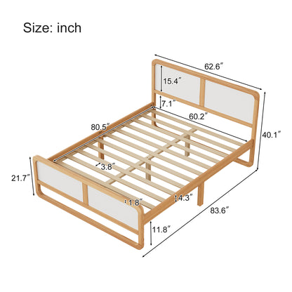 Queen Platform Bed Walnut White