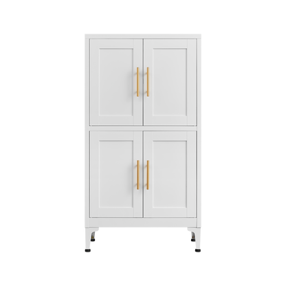 White Metal Kitchen Storage Cabinet Adjustable Shelf