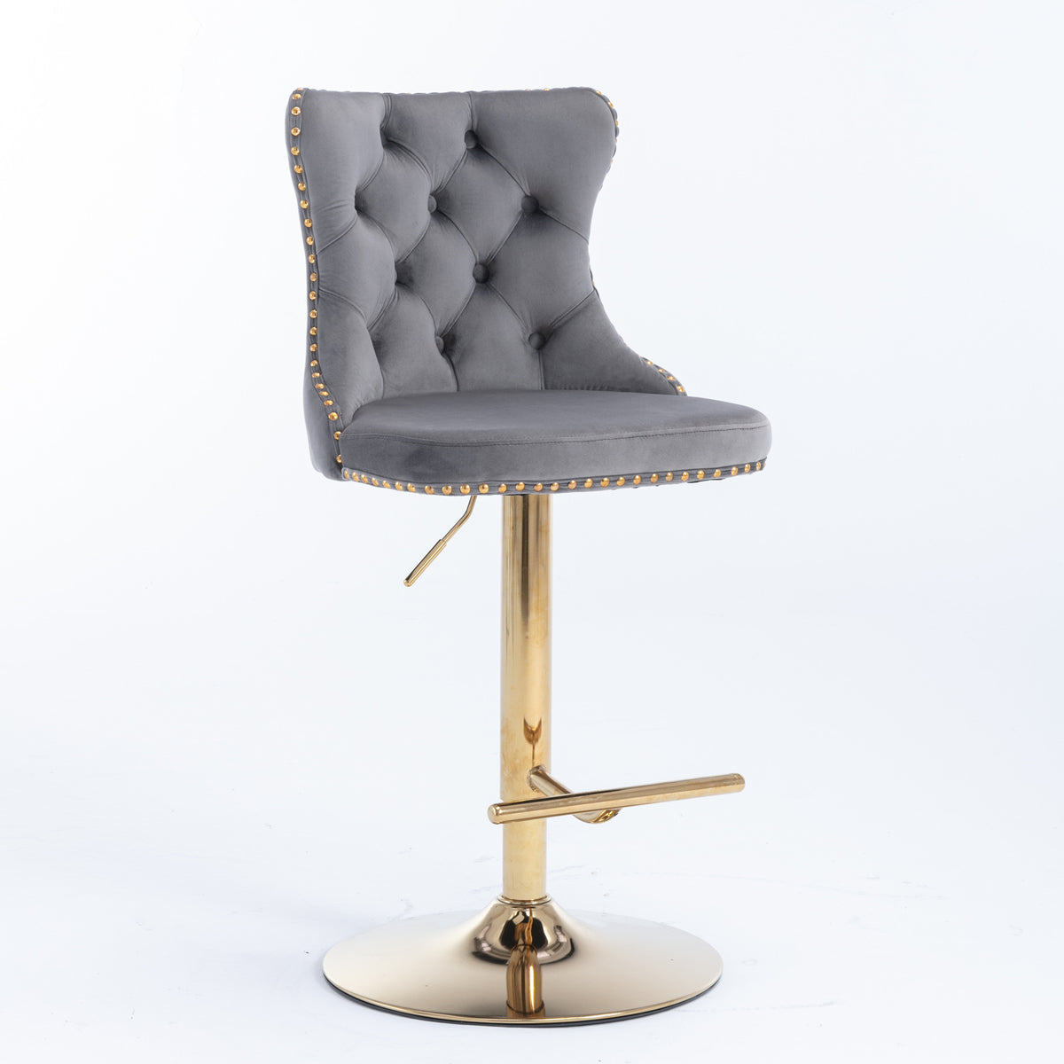 Adjustable Chrome Bar Stools Set of 2 Gray