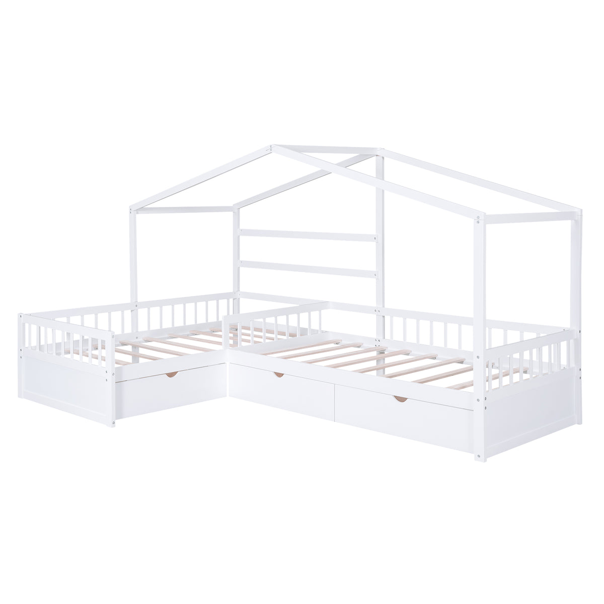 Twin House Bed White