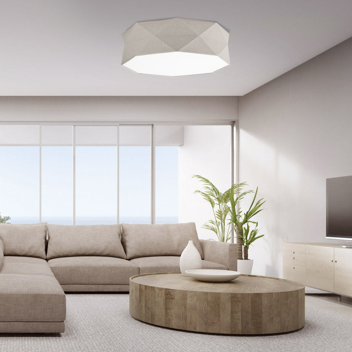 KANTOOR Beige Modern Flush Mount Light
