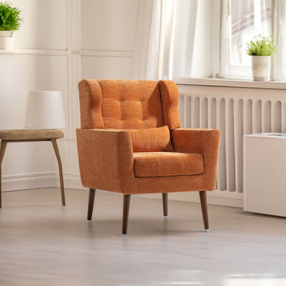 Modern Accent Chair Foam Filled Orange