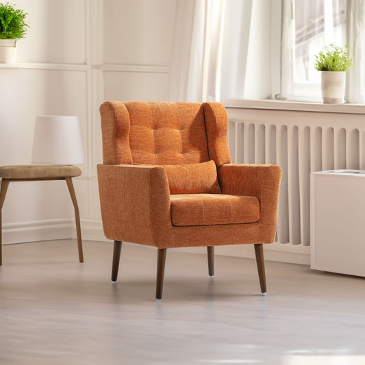Modern Accent Chair Foam Filled Orange