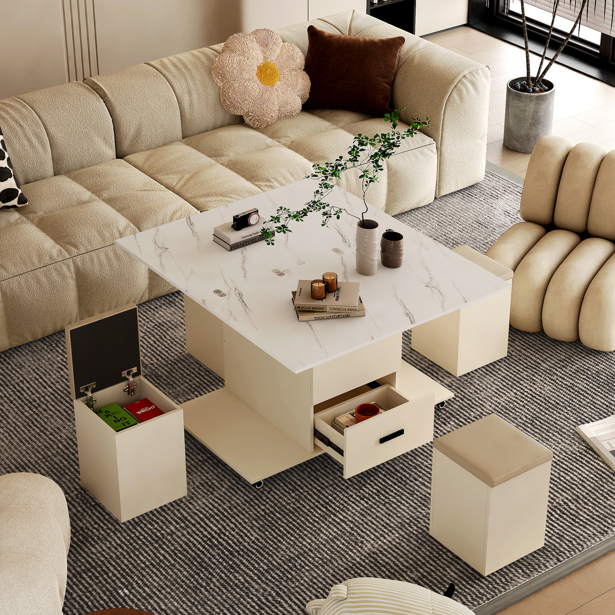 Modern Lift-Top Coffee Table – Expandable Design