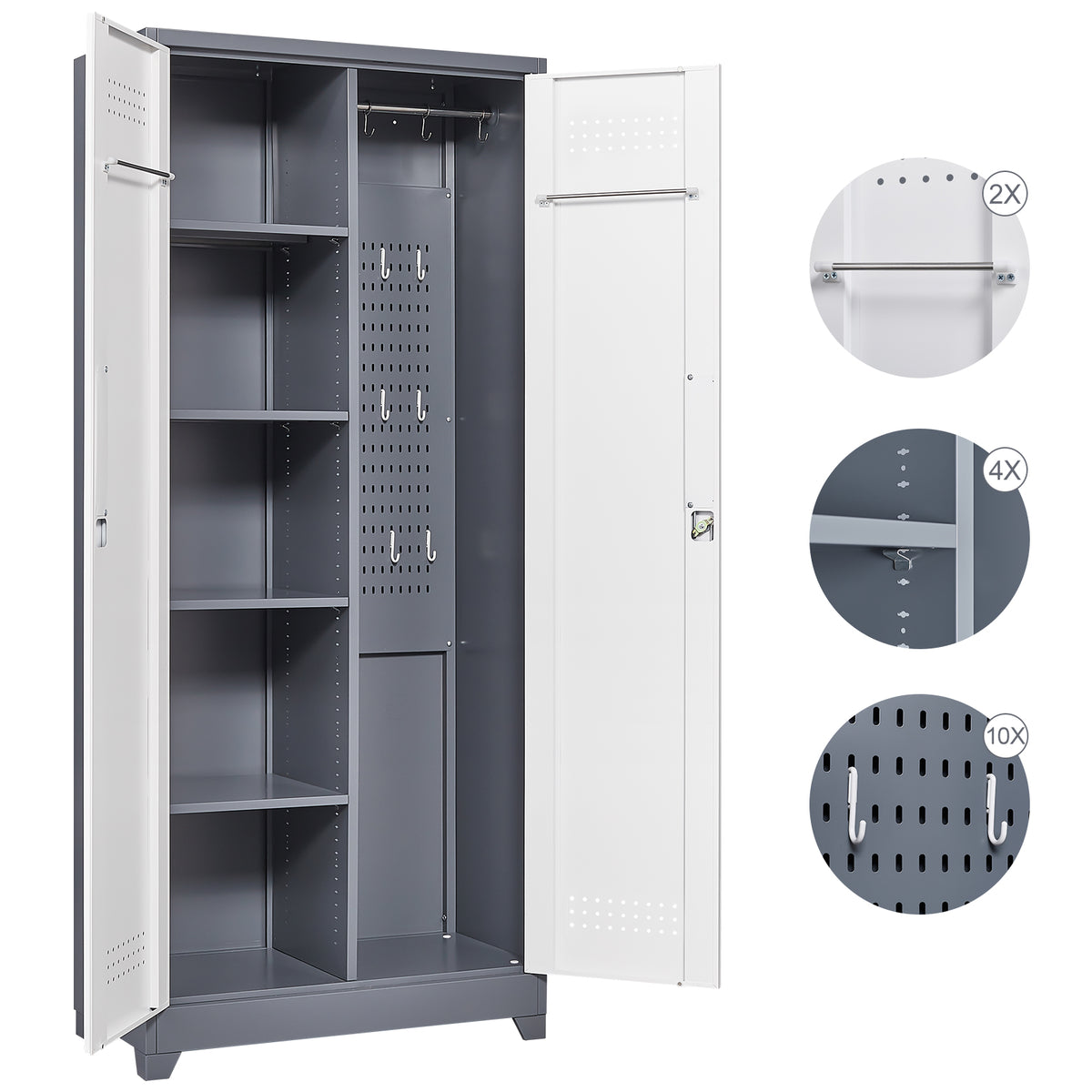 Industrial Metal Storage Cabinet with Lockable Doors