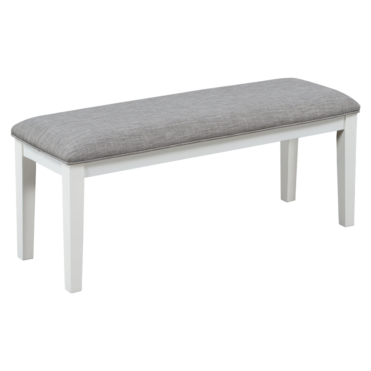 6-Piece Dining Set with Bench White and Gray