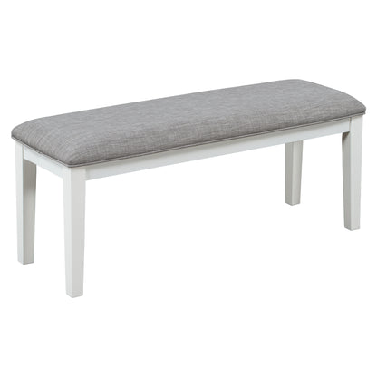 6-Piece Dining Set with Bench White and Gray