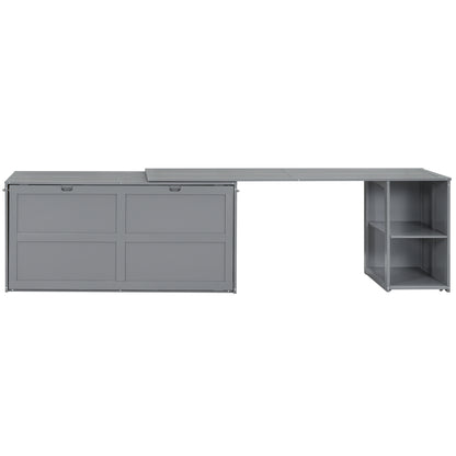Queen Murphy Bed with Rotating Base Gray