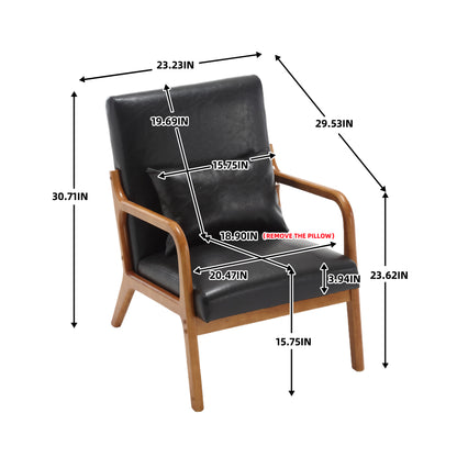 Modern Accent Chair with Pillow Black