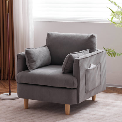 Modern Fabric Club Chair Gray