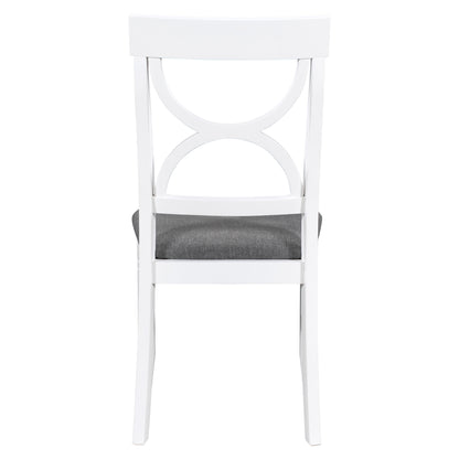 6-Piece Farmhouse Dining Set – Gray & White