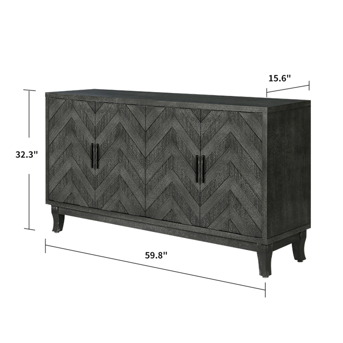 Vintage Lacquered Buffet Cabinet Taupe