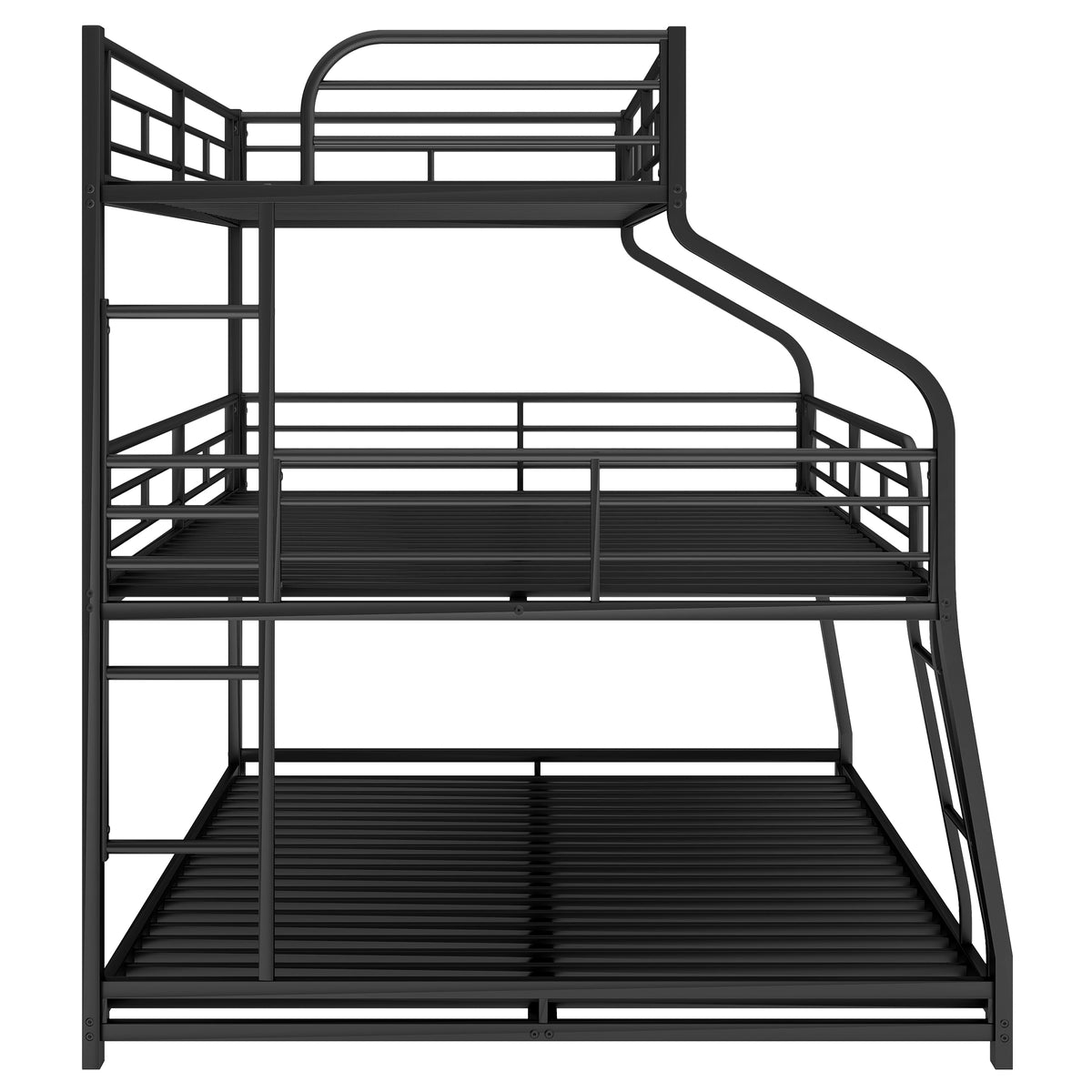 Metal Bunk Bed Triple Tier Black
