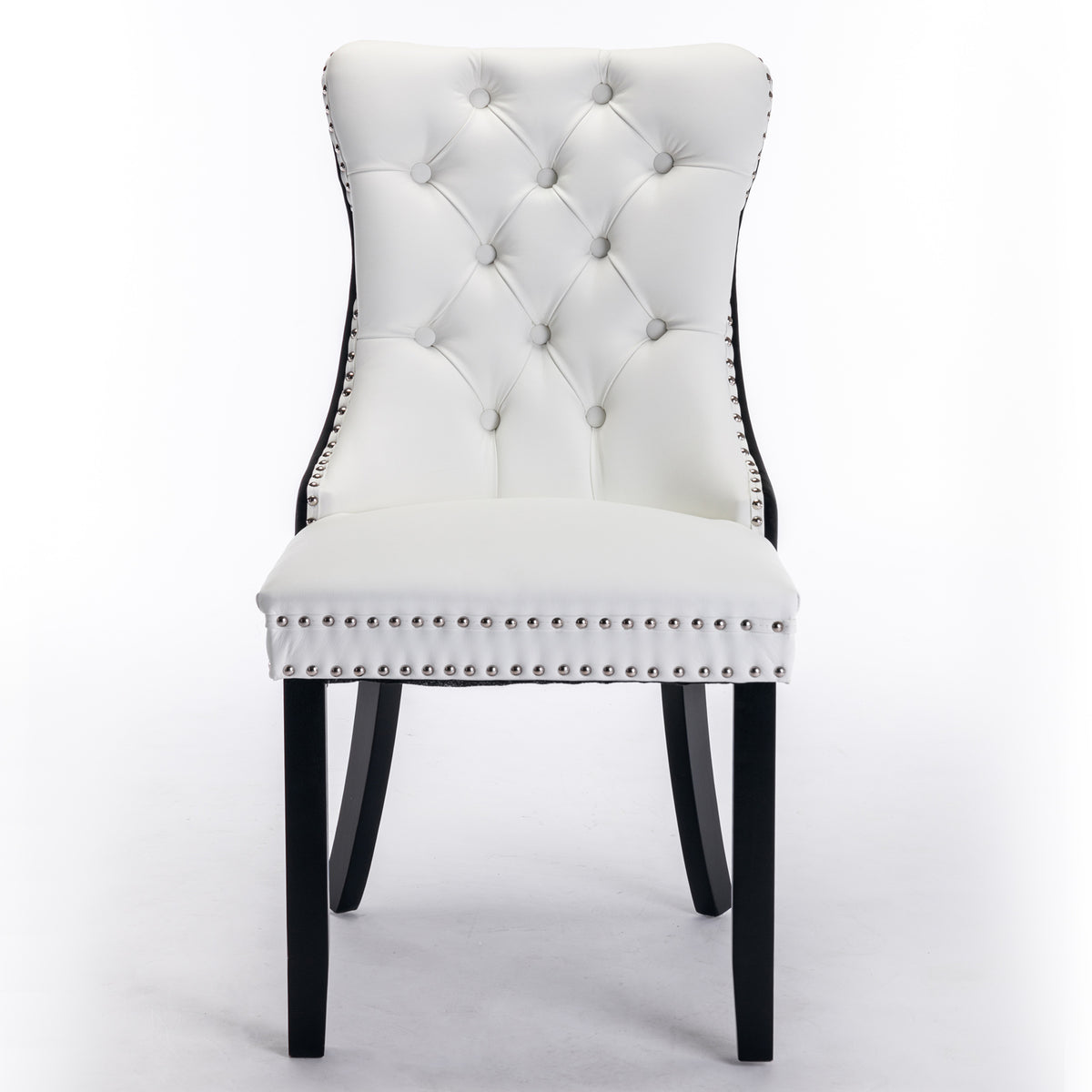 Modern PU Dining Chairs Set of 2 White
