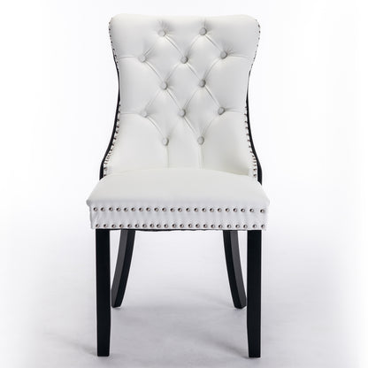 Modern PU Dining Chairs Set of 2 White
