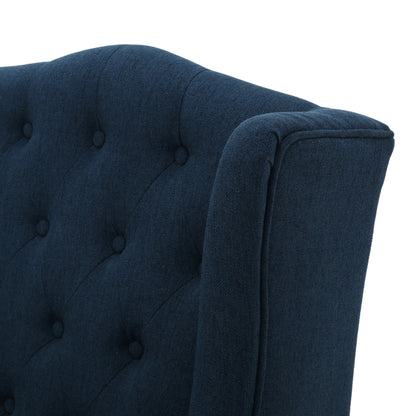 Upholstered Wingback Accent Chair Linen Beige