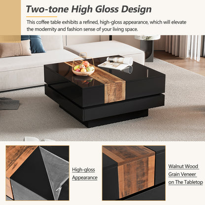 On-Trans Gloss Coffee Table with LED Base
