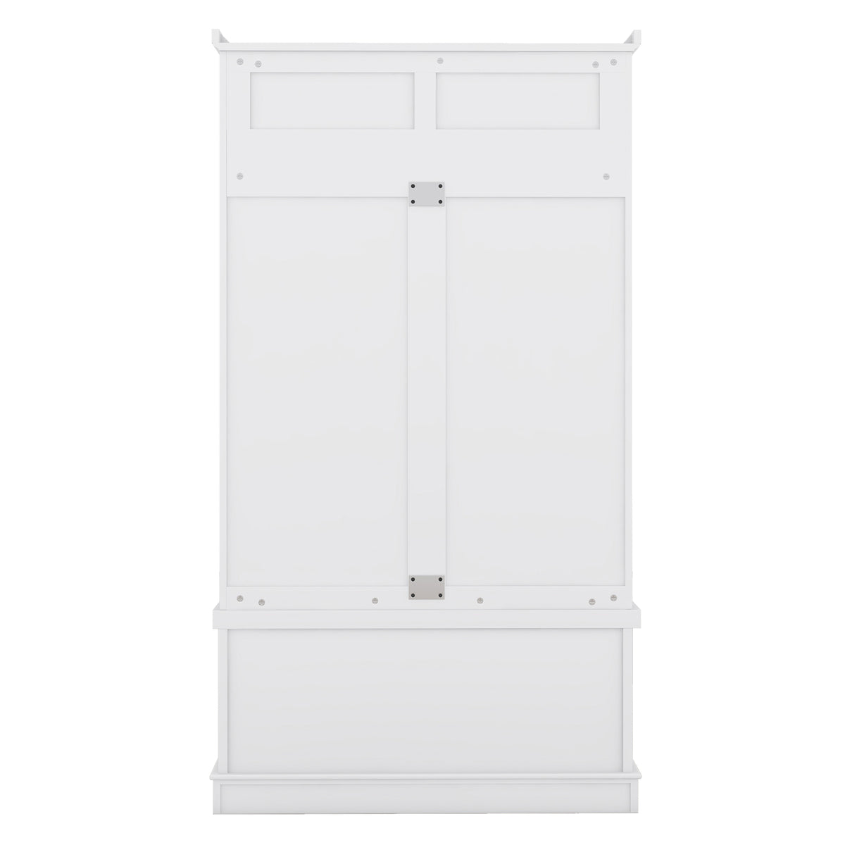 White Hall Tree Bench with Coat Hooks