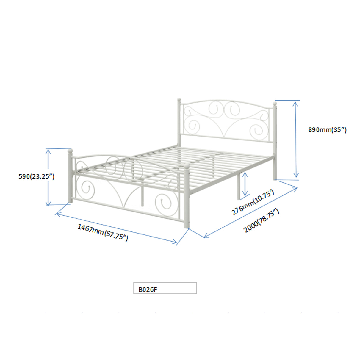 Full Metal Platform Bed