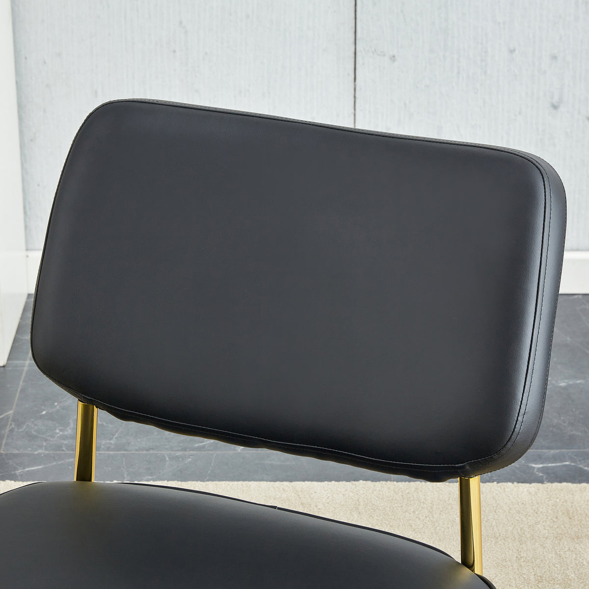 PU Leather Rocking Chair – Gold Metal Legs