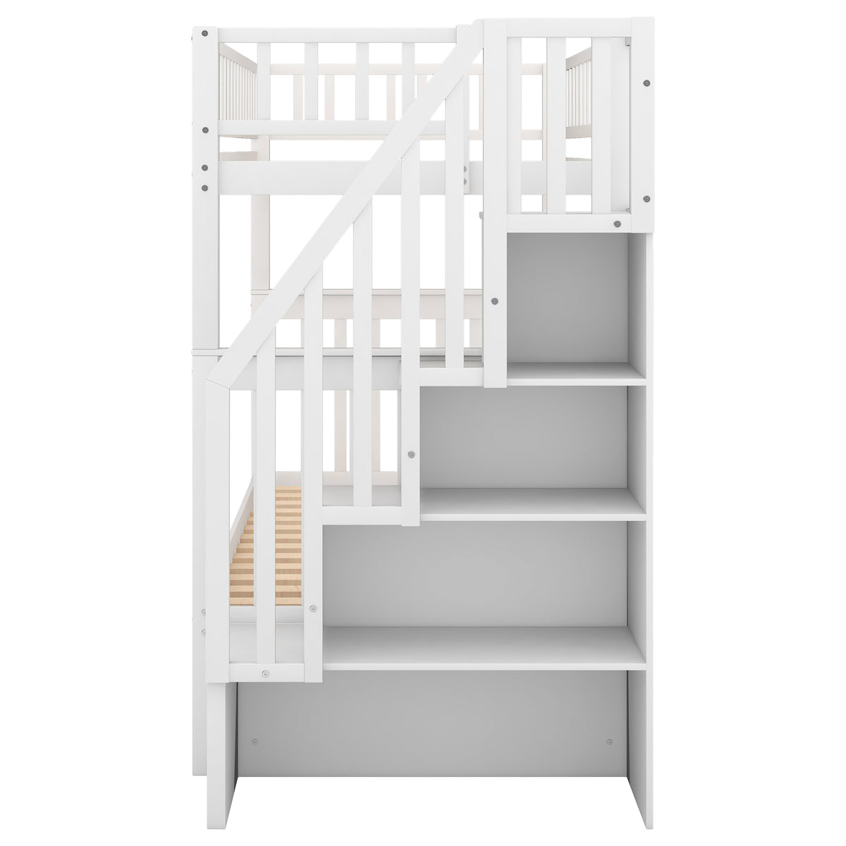 Twin Bunk Bed with Trundle White