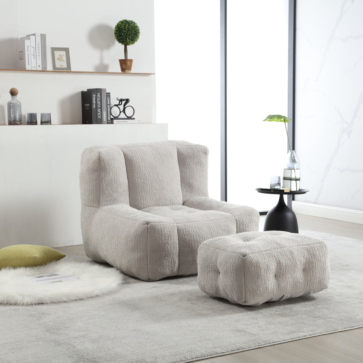Fluffy Memory Foam Bean Bag Sofa – Indoor Lounge