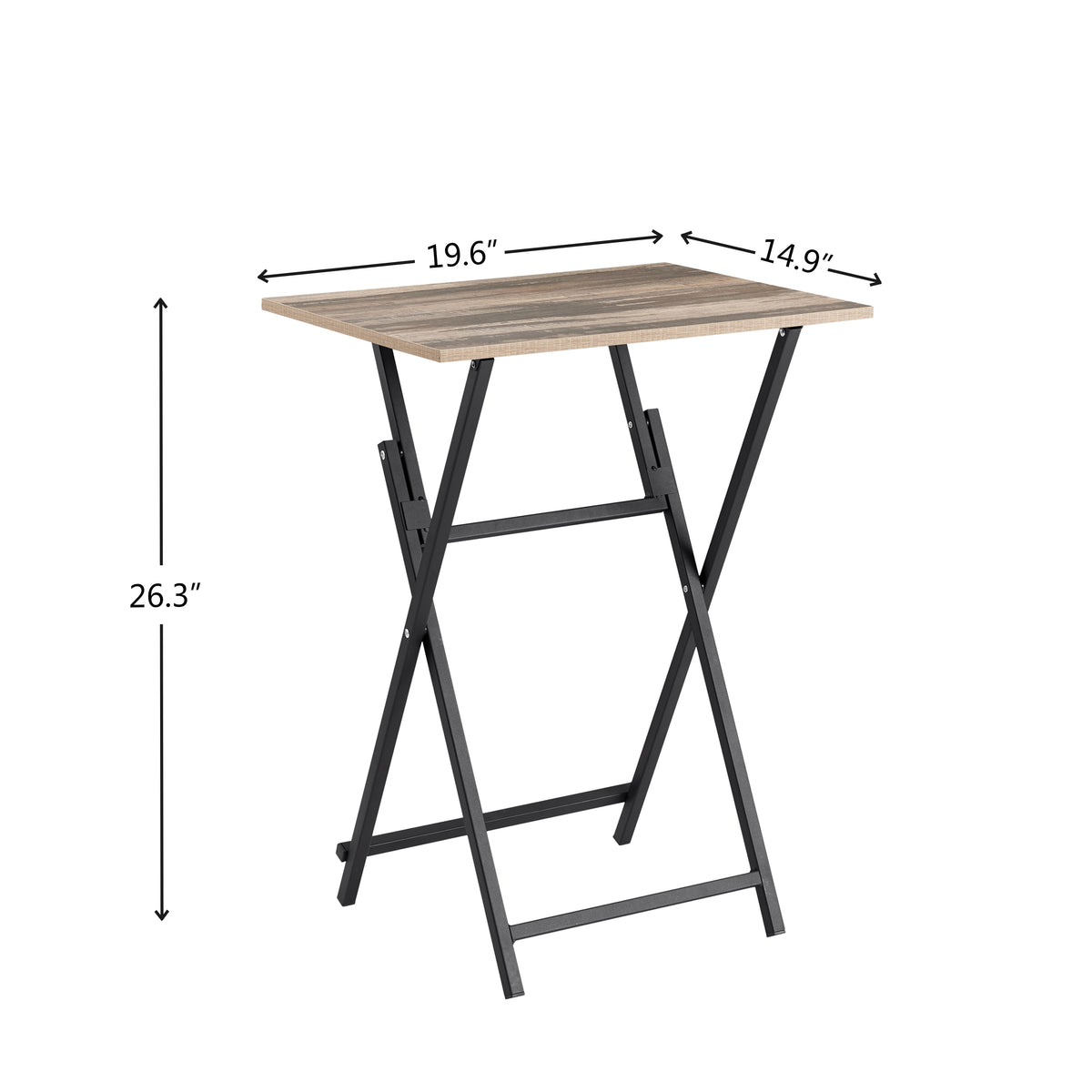 Rustic Folding Tray Table Brown Wood Finish