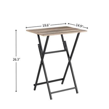 Rustic Folding Tray Table Brown Wood Finish
