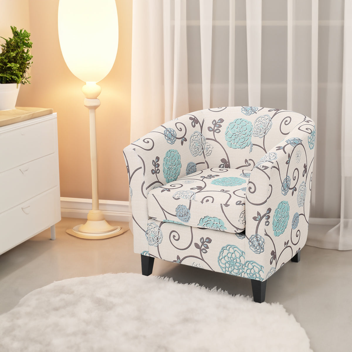 Plaza Velvet Club Chair – White