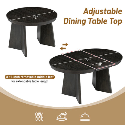 Retro Dining Set (5 pcs) – Espresso Finish