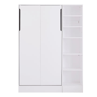 Murphy Bed with Sofa and Shelves White