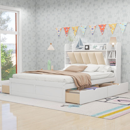 Wood Queen Platform Bed White