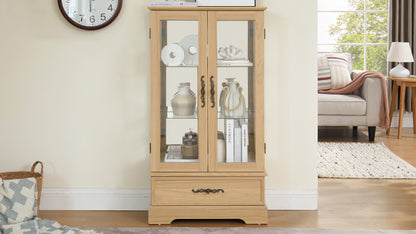 Oak Display Cabinet with Glass Frame