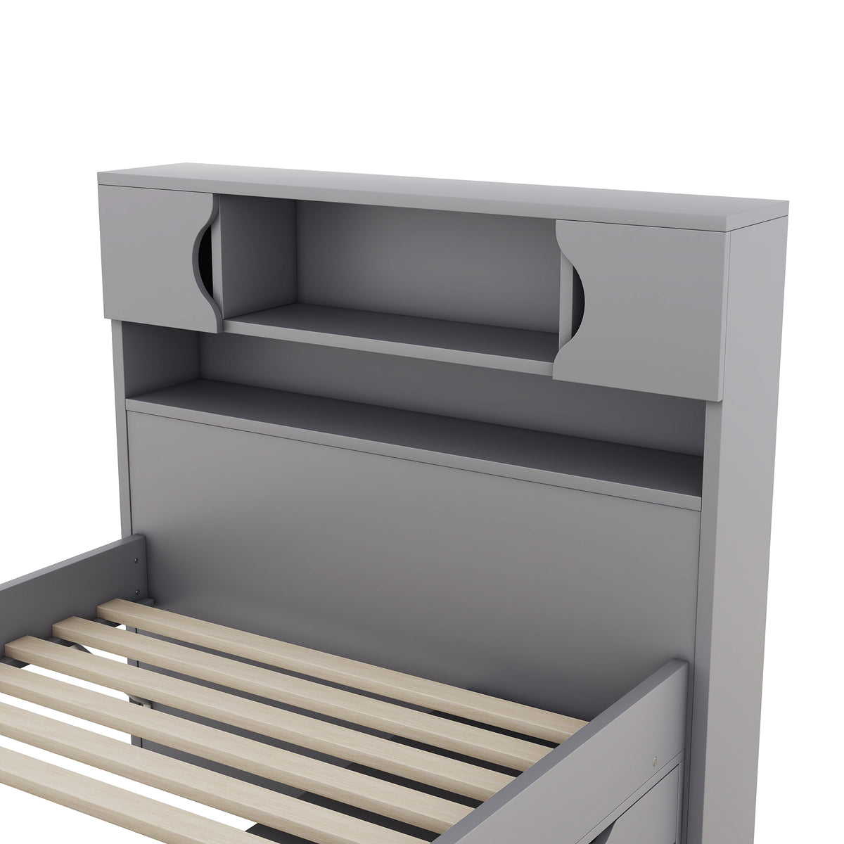 Twin Captain Platform Bed Gray