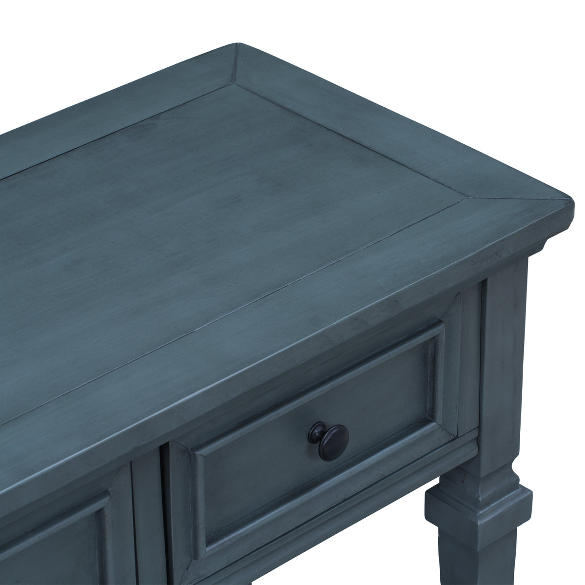 Navy Wood Console Table with Drawers