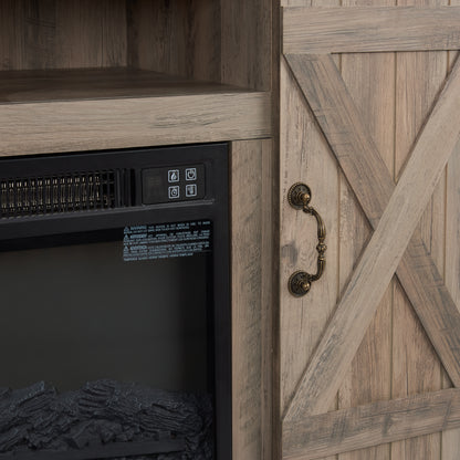 Gray Wash Wood Media Console TV Stand